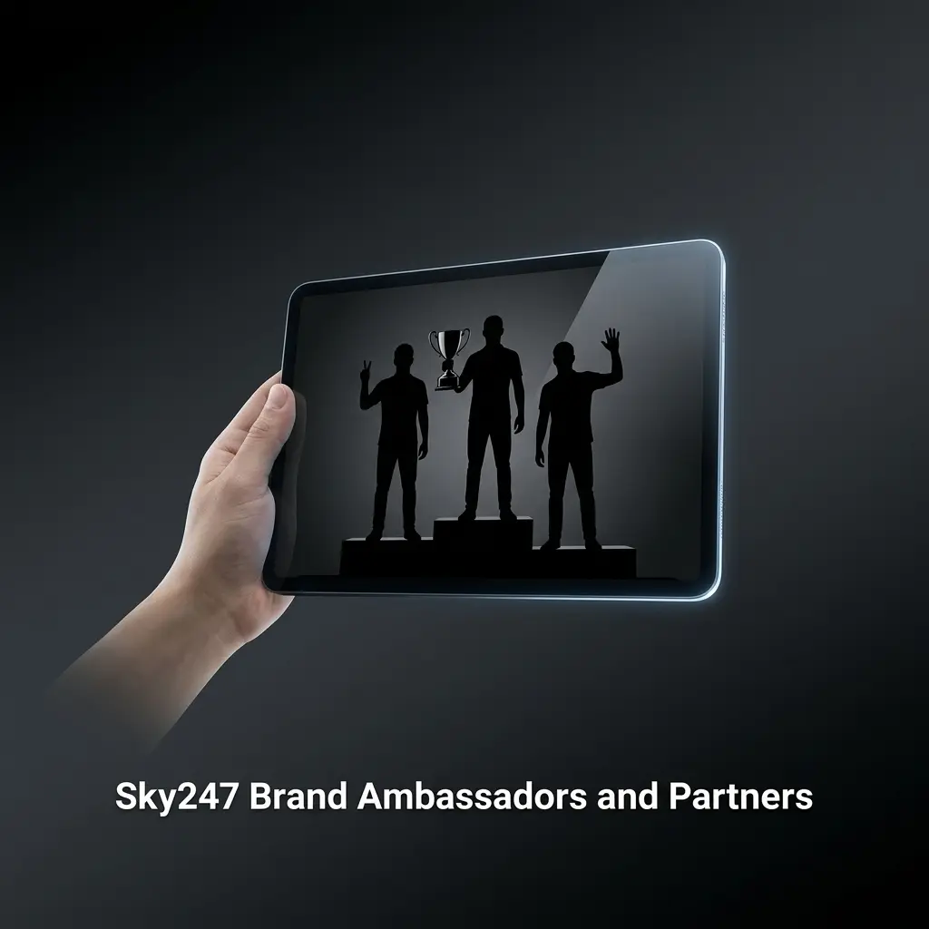 Sky247 brand ambassadors and official partners representing the sports betting and online gaming platform