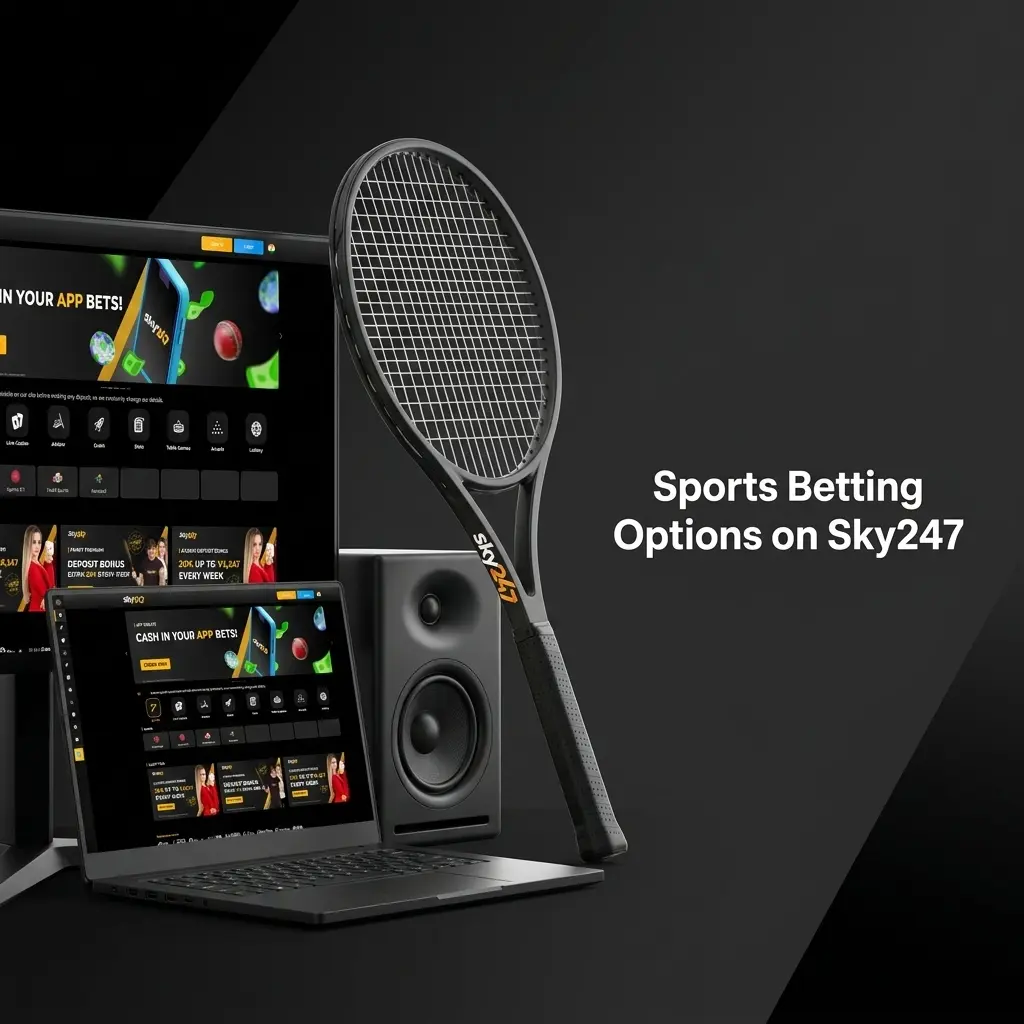 Sky247 sports betting interface showing diverse wagering options including cricket, football, tennis and live betting markets