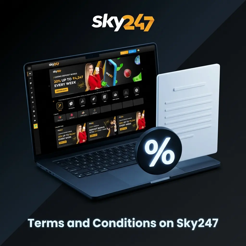 Sky247 terms and conditions page displaying platform rules, user agreements, and policies for online betting and gaming services